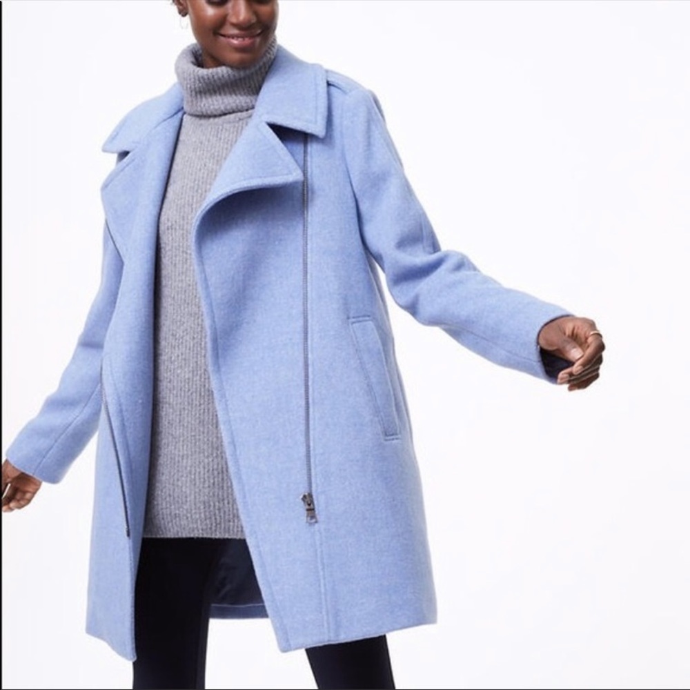 Loft moto coat light blue XL